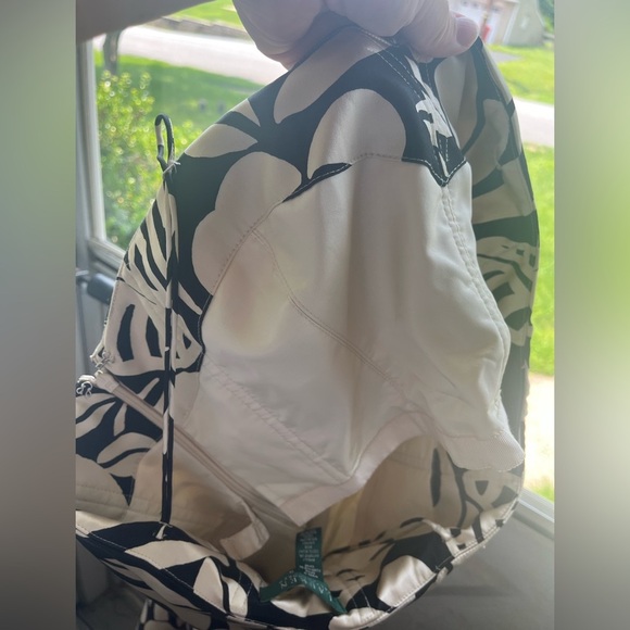 Ralph Lauren Gold and Black Tropical Print 100% Silk Strapless Satin Dress Sz 14 - Picture 9 of 10